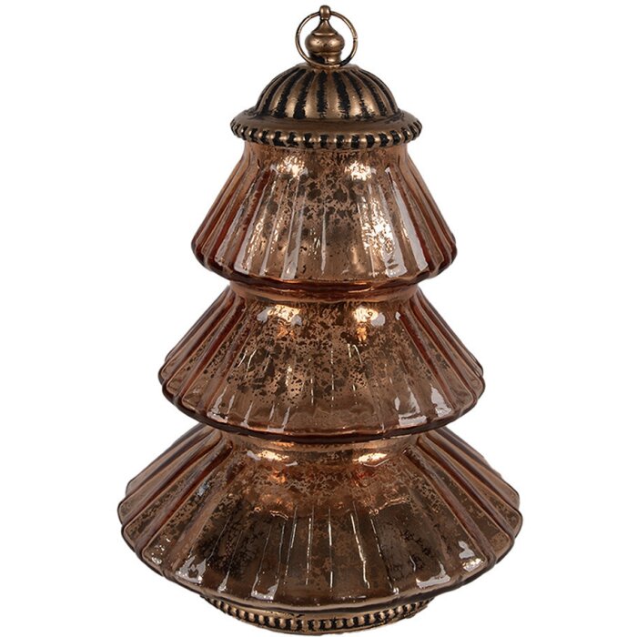 Clayre & Eef 6GL4574KO Albero di Natale LED Ø 16x22 cm in vetro rame stile country