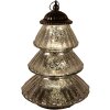 Clayre & Eef 6GL4574ZI Albero di Natale LED in vetro argento Ø 16x22 cm 2xAAA