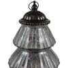 Clayre & Eef 6GL4574ZI Albero di Natale LED in vetro argento Ø 16x22 cm 2xAAA