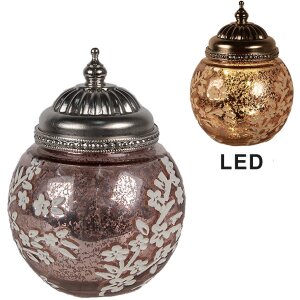 Clayre & Eef 6GL4595 LED Decorazione in vetro rosa...
