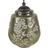 Clayre & Eef 6GL4596 LED Decorazione in vetro verde floreale Ø 13x19 cm 2xAAA