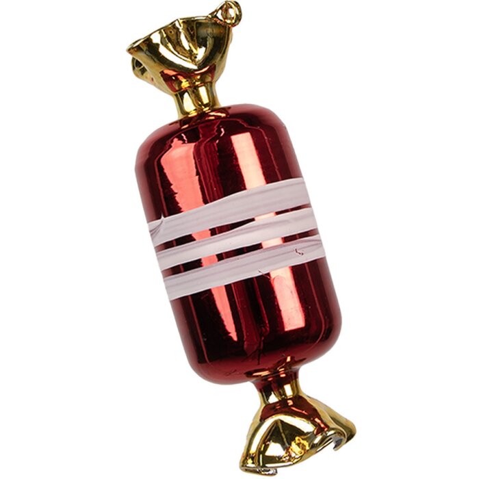 Clayre & Eef 6GL4647 Guaina per albero di Natale in vetro rosso Ø 5x14 cm