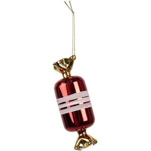 Clayre & Eef 6GL4647 Guaina per albero di Natale in vetro rosso Ø 5x14 cm
