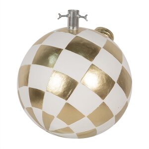 Clayre & Eef 6MG0053 Piantana per albero di Natale Oro Bianco 42x42x44 cm
