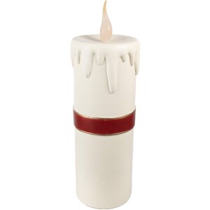 Clayre & Eef 6PR4237 Candela decorativa LED Bianco Rosso 18x20x56 cm 3xAA