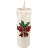 Clayre & Eef 6PR4237 Candela decorativa LED Bianco Rosso 18x20x56 cm 3xAA