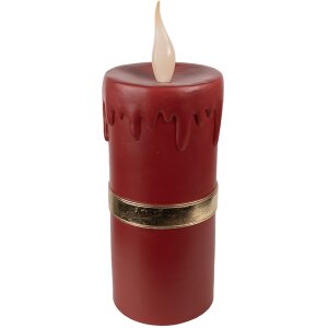 Clayre & Eef 6PR4238 Candela decorativa a LED 17x18x44cm Rosso Oro Poliresina Natale