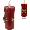 Clayre & Eef 6PR4238 Candela decorativa a LED 17x18x44cm Rosso Oro Poliresina Natale