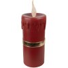 Clayre & Eef 6PR4238 Candela decorativa a LED 17x18x44cm Rosso Oro Poliresina Natale
