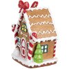 Clayre & Eef 6PR4254 Etichetta natalizia casa di pan di zenzero marrone bianco 7x5x9 cm