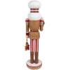 Clayre & Eef 6PR4257 Decorazione natalizia Schiaccianoci Marrone Rosso 13x12x46 cm Poliresina