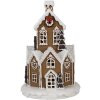 Clayre & Eef 6PR4307 Casa di Natale LED Ø 21x33 cm Marrone Rosa 3xAAA