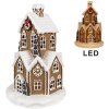 Clayre & Eef 6PR4307 Casa di Natale LED Ø 21x33 cm Marrone Rosa 3xAAA