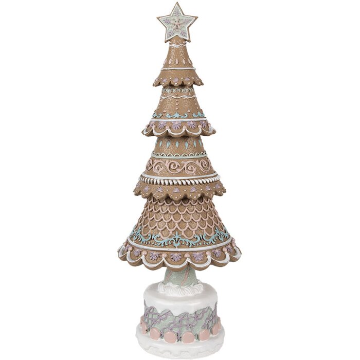 Clayre & Eef 6PR4324 Albero di Natale decorativo marrone rosa Ø 16x42 cm stile country