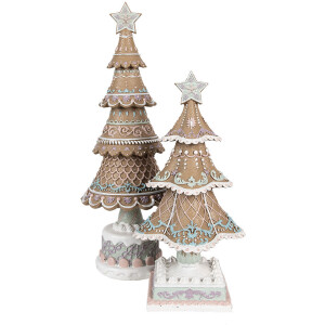 Clayre & Eef 6PR4324 Albero di Natale decorativo marrone rosa Ø 16x42 cm stile country