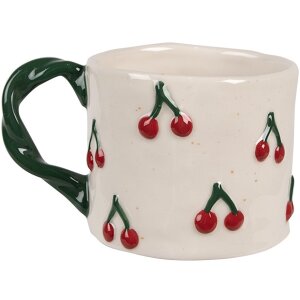 Clayre & Eef 6CEMU0149 Mug Cherries Beige Red Ceramic...