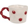 Clayre & Eef 6CEMU0150 Tazza in ceramica 200 ml beige motivo mela rossa design retrò