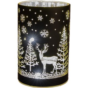 Clayre & Eef 6GL4668 Porta tealight LED Oro Nero...