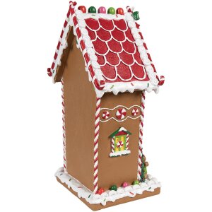 Clayre & Eef 6PR4251 Decorazione casa di pan di zenzero marrone bianco 18x14x31 cm