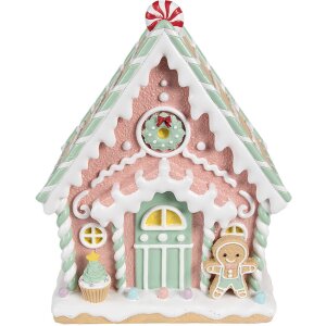 Clayre & Eef 6PR4263 Casa decorativa rosa 20x16x25 cm...