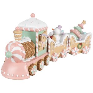 Clayre & Eef 6PR4266 Decorazione Treno Beige Rosa 45x12x19 cm Poliresina