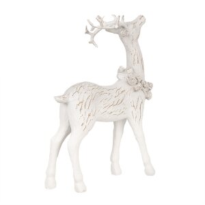 Clayre & Eef 6PR4284 Decorazione Cervo Bianco 13x5x19 cm Poliresina
