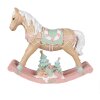 Clayre & Eef 6PR4260 Cavallo a dondolo decorativo Beige 41x10x37 cm in poliresina Casa di campagna