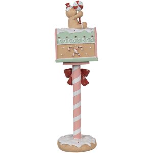 Clayre & Eef 6PR4265 Decorazione natalizia cassetta delle lettere Rosa 11x10x36 cm Poliresina