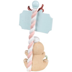 Clayre & Eef 6PR4269 Decorazione Omino di pan di zenzero Beige Verde 13x10x25 cm