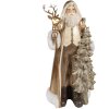 Clayre & Eef 6PR4279 Decorazione Babbo Natale color oro 25x18x50 cm Poliresina