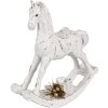 Clayre & Eef 6PR4285 Cavallo a dondolo decorativo bianco antico 25x7x25 cm in poliresina
