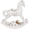 Clayre & Eef 6PR4285 Cavallo a dondolo decorativo bianco antico 25x7x25 cm in poliresina