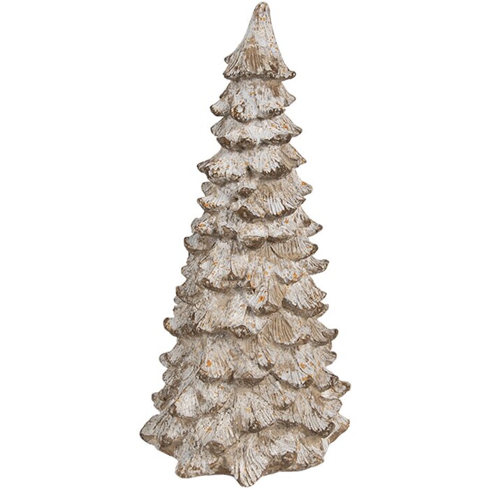 Clayre & Eef 6PR4289 Albero decorativo Bianco Beige 9x9x18 cm in poliresina Stile Country