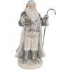 Clayre & Eef 6PR4301 Figura decorativa di Babbo Natale Argento 11x9x20 cm in Poliresina