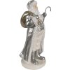 Clayre & Eef 6PR4301 Figura decorativa di Babbo Natale Argento 11x9x20 cm in Poliresina