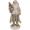 Clayre & Eef 6PR4302 Decorazione Babbo Natale Beige Oro 10x8x21 cm Poliresina