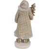 Clayre & Eef 6PR4302 Decorazione Babbo Natale Beige Oro 10x8x21 cm Poliresina