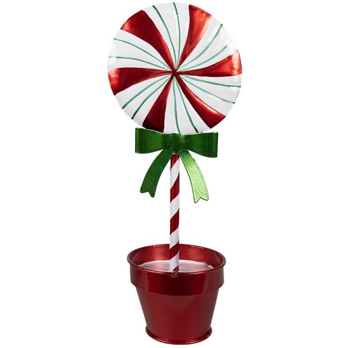 Clayre & Eef 6Y5627 Decorazione Lollipop Rosso Metallo 12x9x31 cm