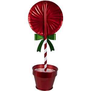 Clayre & Eef 6Y5627 Decorazione Lollipop Rosso Metallo 12x9x31 cm