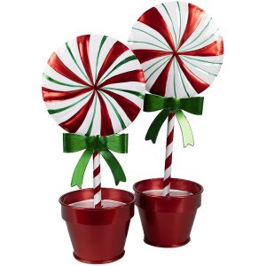 Clayre & Eef 6Y5627 Decorazione Lollipop Rosso Metallo 12x9x31 cm