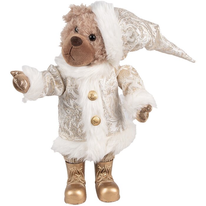 Clayre & Eef 65616 Orso decorativo Beige 22x16x36 cm Stile casa di campagna