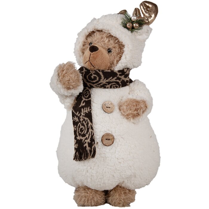 Clayre & Eef 65619 Decorazione Orso Bianco Beige 22x16x40 cm Stile country