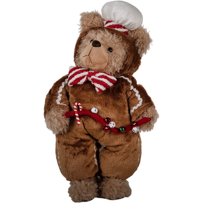 Clayre & Eef 65622 Decorazione Orso Marrone Rosso 22x16x43 cm