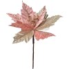 Clayre & Eef 65824 Decorazione natalizia Fiore Rosa Oro Ø 24x27 cm Plastica