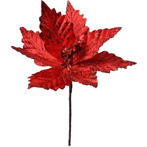 Clayre & Eef 65826 Decorazione natalizia Fiore rosso...