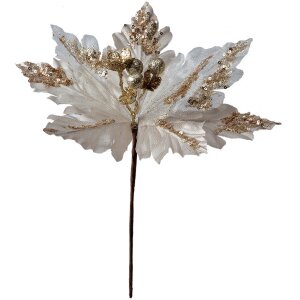 Clayre & Eef 65827 Decorazione natalizia Fiore Bianco...