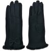 Juleeze JZGL0089Z Guanti neri 9x23x1cm con fiocco in pelliccia sintetica