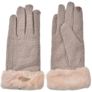 Juleeze JZGL0090BE Guanti beige con pelliccia sintetica...