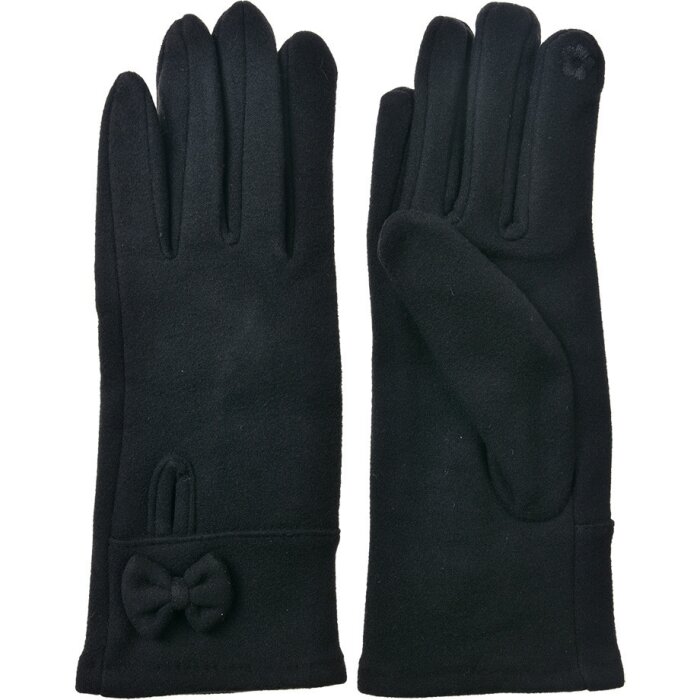 Juleeze JZGL0091Z Guanti 9x23x1 cm nero con fiocco inverno