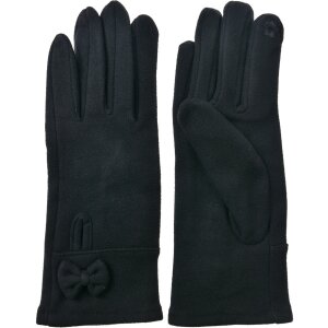 Juleeze JZGL0091Z Guanti 9x23x1 cm nero con fiocco inverno